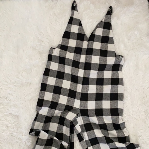 NWT Buffalo check flannel wide leg overalls - Picture 5 of 7